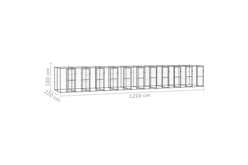 Utendørs hundegård 26,62 m² stål - Svart - Hundemøbler - Hundegrind & hundegjerde - Hundehus & hundegård