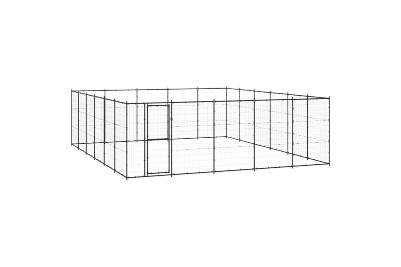 Utendørs hundegård 36,3 m² stål - Svart - Sport & fritid - Til dyrene - For hund - Hundemøbler