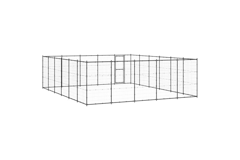Utendørs hundegård 36,3 m² stål - Svart - Sport & fritid - Til dyrene - For hund - Hundemøbler