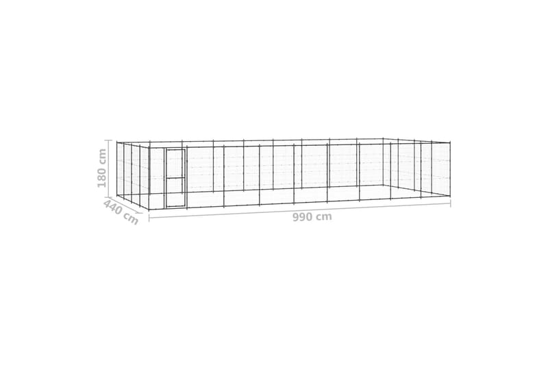 Utendørs hundegård 43,56 m² stål - Svart - Hundemøbler - Hundegrind & hundegjerde - Hundehus & hundegård