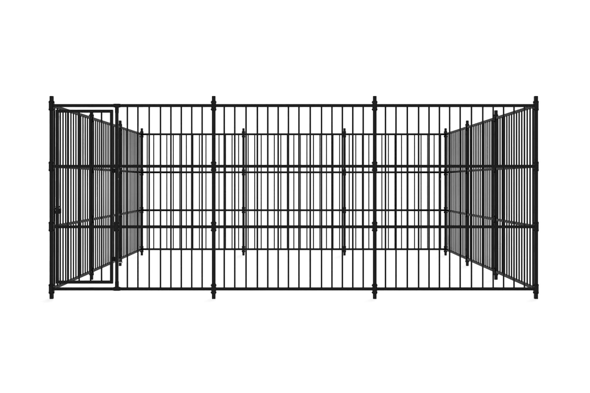 Utendørs hundegård 450x450x185 cm - Svart - Sport & fritid - Til dyrene - For hund - Hundemøbler