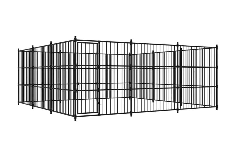 Utendørs hundegård 450x450x185 cm - Svart - Sport & fritid - Til dyrene - For hund - Hundemøbler