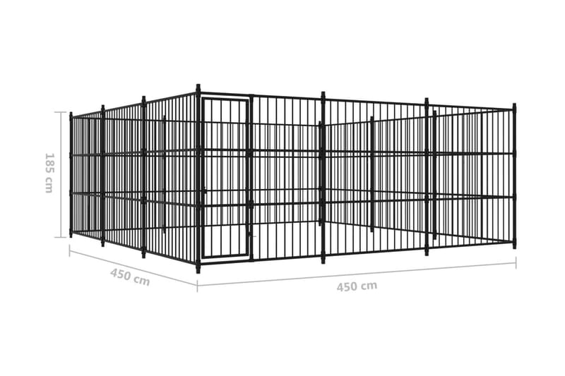 Utendørs hundegård 450x450x185 cm - Svart - Sport & fritid - Til dyrene - For hund - Hundemøbler