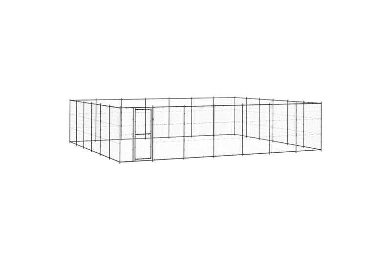 Utendørs hundegård 50,82 m² stål - Svart - Sport & fritid - Til dyrene - For hund - Hundemøbler