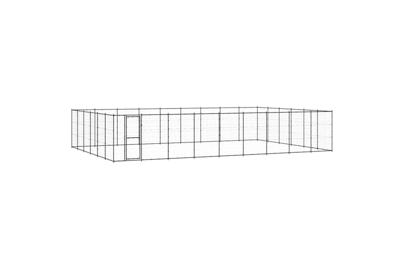 Utendørs hundegård 65,34 m² stål - Svart - Sport & fritid - Til dyrene - For hund - Hundemøbler