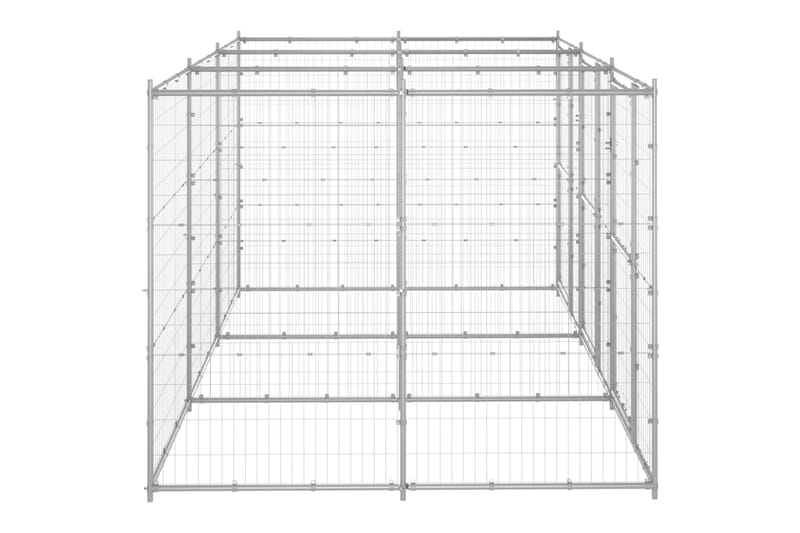 Utendørs hundegård 7,26 m² galvanisert stål - Silver - Sport & fritid - Til dyrene - For hund - Hundemøbler
