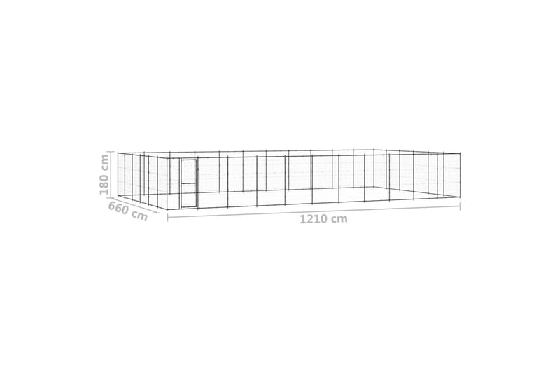 Utendørs hundegård 79,86 m² stål - Svart - Hundemøbler - Hundegrind & hundegjerde - Hundehus & hundegård