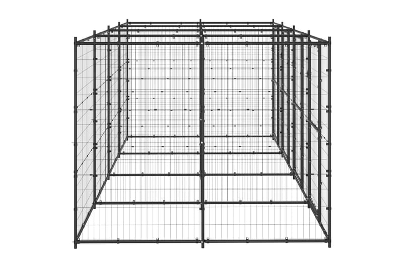 Utendørs hundegård 9,68 m² stål - Svart - Sport & fritid - Til dyrene - For hund - Hundemøbler