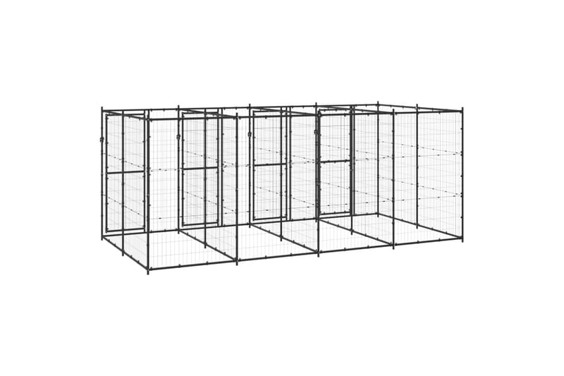 Utendørs hundegård 9,68 m² stål - Svart - Sport & fritid - Til dyrene - For hund - Hundemøbler