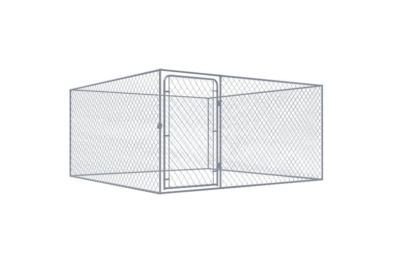 Utendørs hundegård galvanisert stål 2x2x1 m - Sport & fritid - Til dyrene - For hund - Hundemøbler