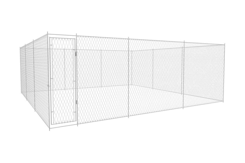 Utendørs hundegård galvanisert stål 570x570x185 cm - Sport & fritid - Til dyrene - For hund - Hundemøbler