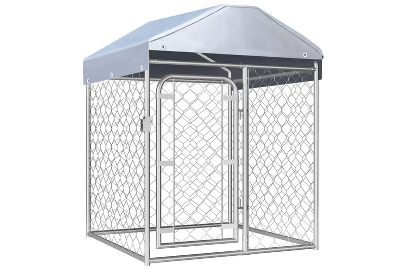 Utendørs hundegård med tak 100x100x125 cm - Sport & fritid - Til dyrene - For hund - Hundemøbler