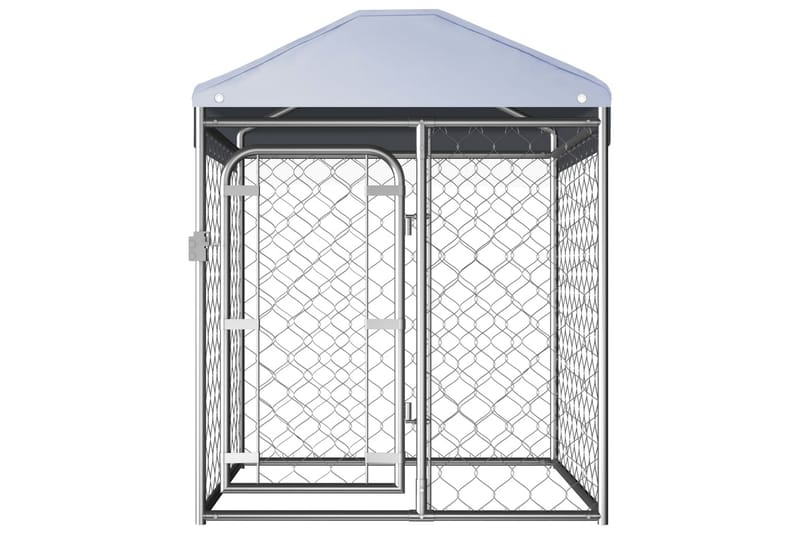 Utendørs hundegård med tak 100x100x125 cm - Sport & fritid - Til dyrene - For hund - Hundemøbler