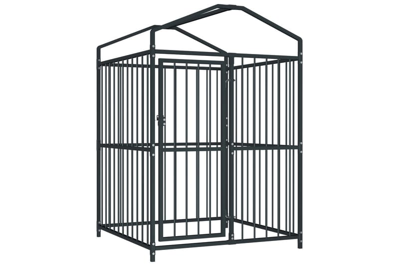 Utendørs hundegård med tak 120x120x150 cm - Svart - Sport & fritid - Til dyrene - For hund - Hundemøbler