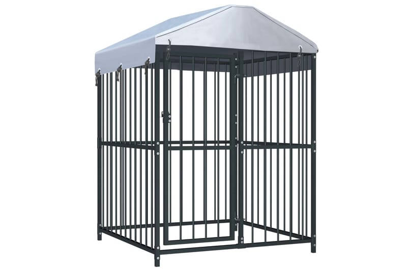 Utendørs hundegård med tak 120x120x150 cm - Svart - Sport & fritid - Til dyrene - For hund - Hundemøbler