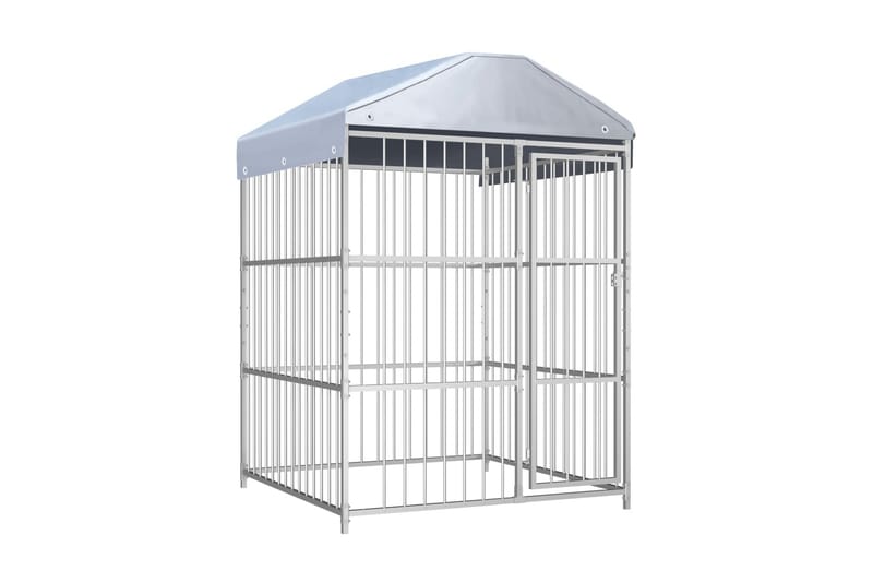 Utendørs hundegård med tak 150x150x200 cm - Sport & fritid - Til dyrene - For hund - Hundemøbler