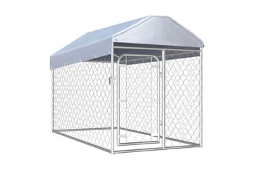 Utendørs hundegård med tak 200x100x125 cm - Sport & fritid - Til dyrene - For hund - Hundemøbler