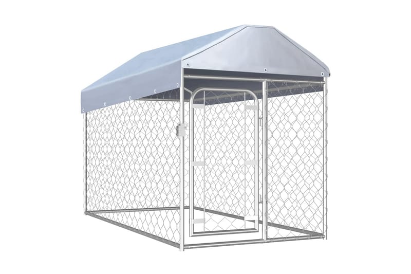 Utendørs hundegård med tak 200x100x125 cm - Sport & fritid - Til dyrene - For hund - Hundemøbler