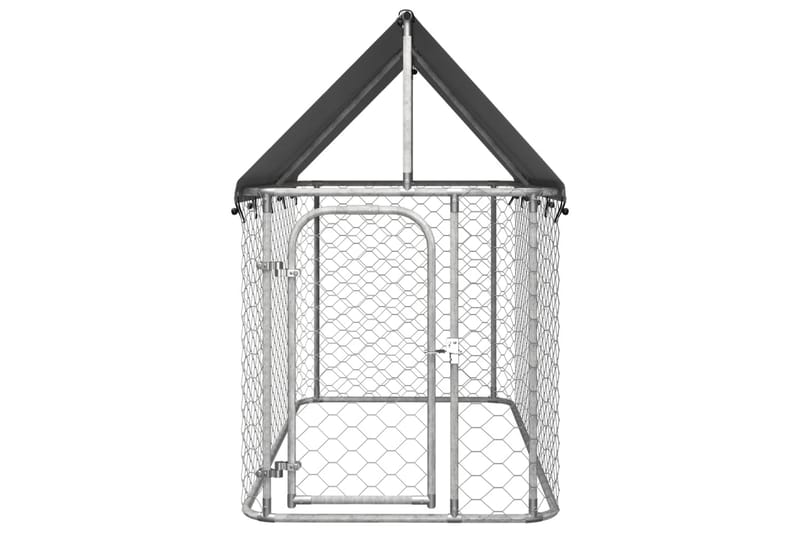 Utendørs hundegård med tak 200x100x150 cm - Silver - Sport & fritid - Til dyrene - For hund - Hundemøbler