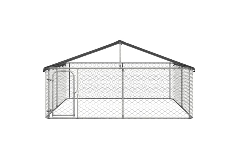 Utendørs hundegård med tak 300x300x150 cm - Silver - Sport & fritid - Til dyrene - For hund - Hundemøbler