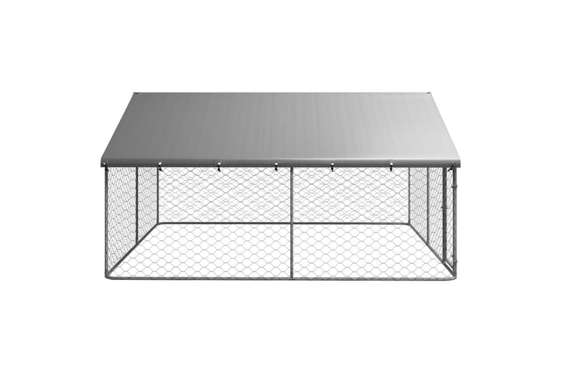 Utendørs hundegård med tak 300x300x150 cm - Silver - Sport & fritid - Til dyrene - For hund - Hundemøbler
