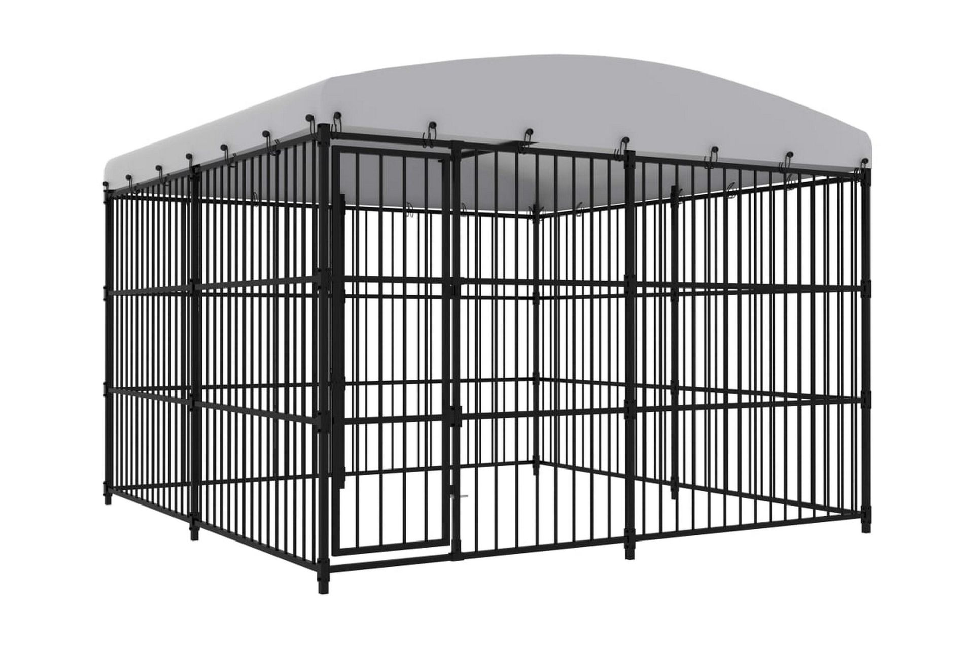 Utendørs hundegård med tak 300x300x210 cm - Svart - Sport & fritid - Til dyrene - For hund - Hundemøbler