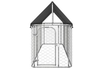 Utendørs hundegård med tak 400x100x150 cm - Silver - Sport & fritid - Til dyrene - For hund - Hundemøbler