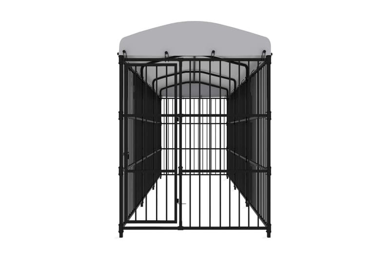 Utendørs hundegård med tak 450x150x210 cm - Svart - Sport & fritid - Til dyrene - For hund - Hundemøbler