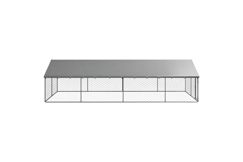 Utendørs hundegård med tak 600x300x150 cm - Silver - Sport & fritid - Til dyrene - For hund - Hundemøbler
