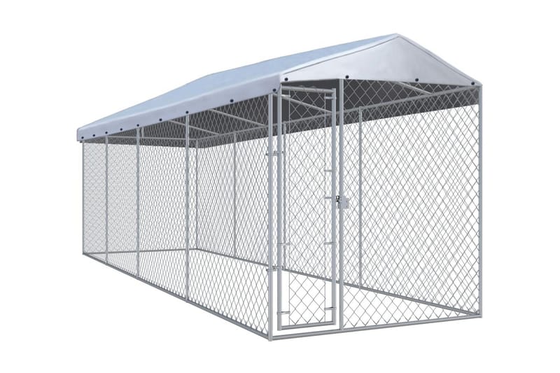 Utendørs hundegård med tak 760x190x225 cm - Sport & fritid - Til dyrene - For hund - Hundemøbler