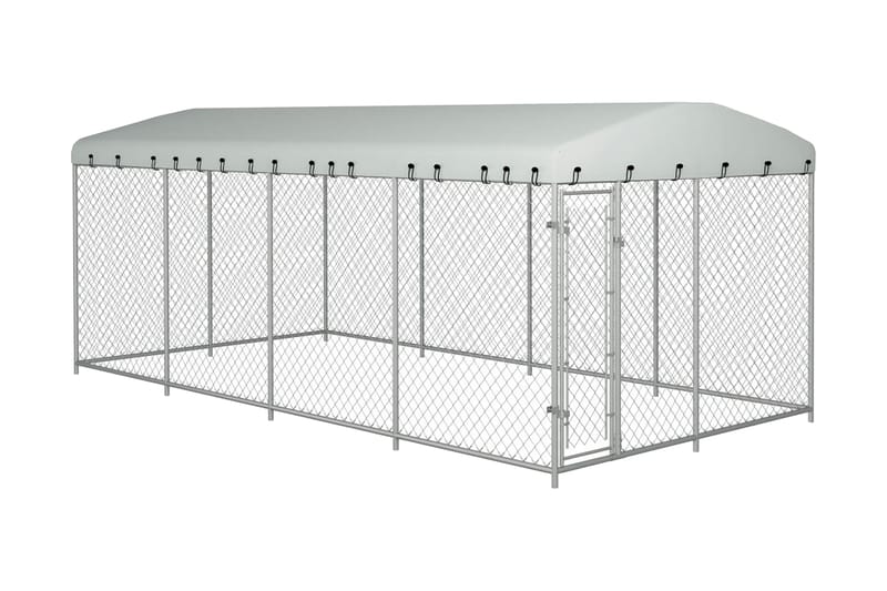Utendørs hundegård med tak 8x4x2 m - Sport & fritid - Til dyrene - For hund - Hundemøbler