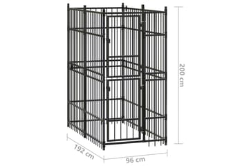 Utendørs hundegård stål 1,84 m² - Svart - Sport & fritid - Til dyrene - For hund - Hundemøbler