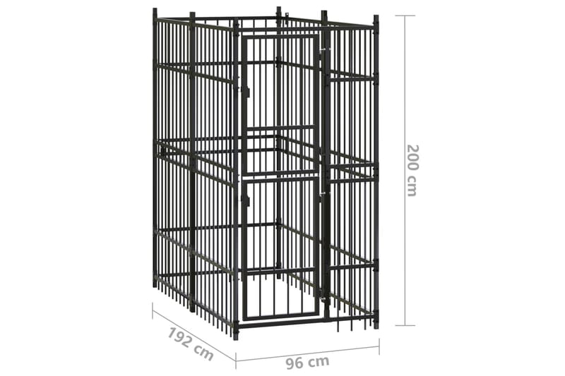 Utendørs hundegård stål 1,84 m² - Svart - Sport & fritid - Til dyrene - For hund - Hundemøbler