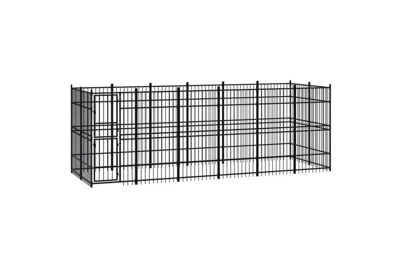 Utendørs hundegård stål 11,06 m² - Svart - Sport & fritid - Til dyrene - For hund - Hundemøbler