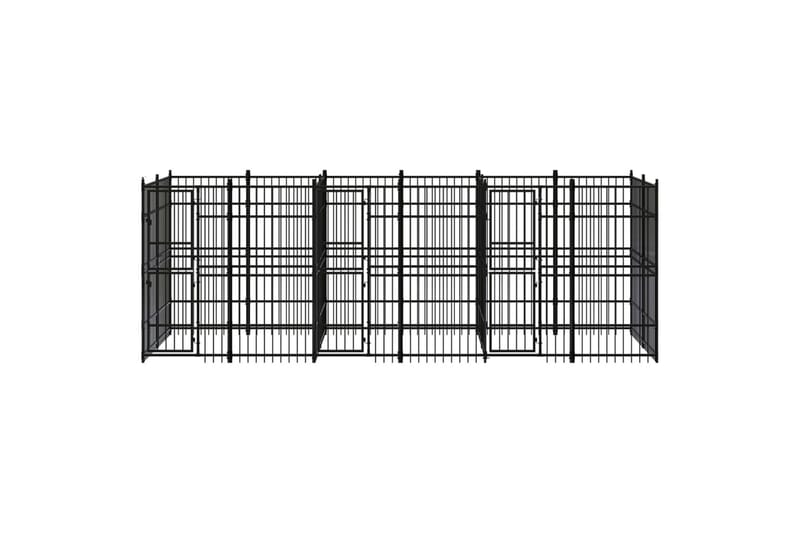 Utendørs hundegård stål 11,06 m² - Svart - Sport & fritid - Til dyrene - For hund - Hundemøbler