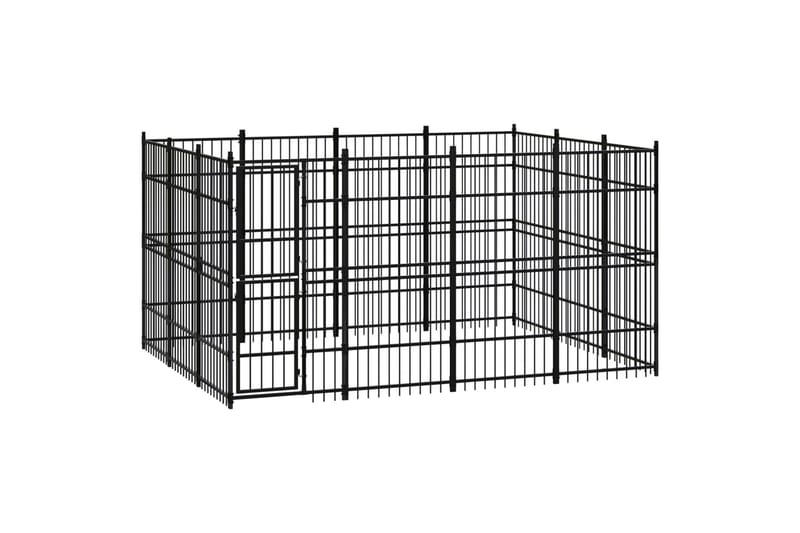 Utendørs hundegård stål 11,06 m² - Svart - Sport & fritid - Til dyrene - For hund - Hundemøbler
