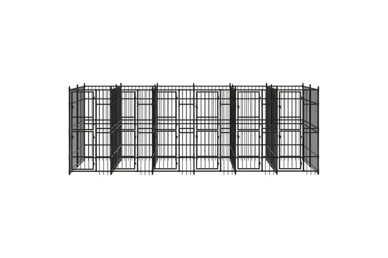 Utendørs hundegård stål 11,06 m² - Svart - Sport & fritid - Til dyrene - For hund - Hundemøbler