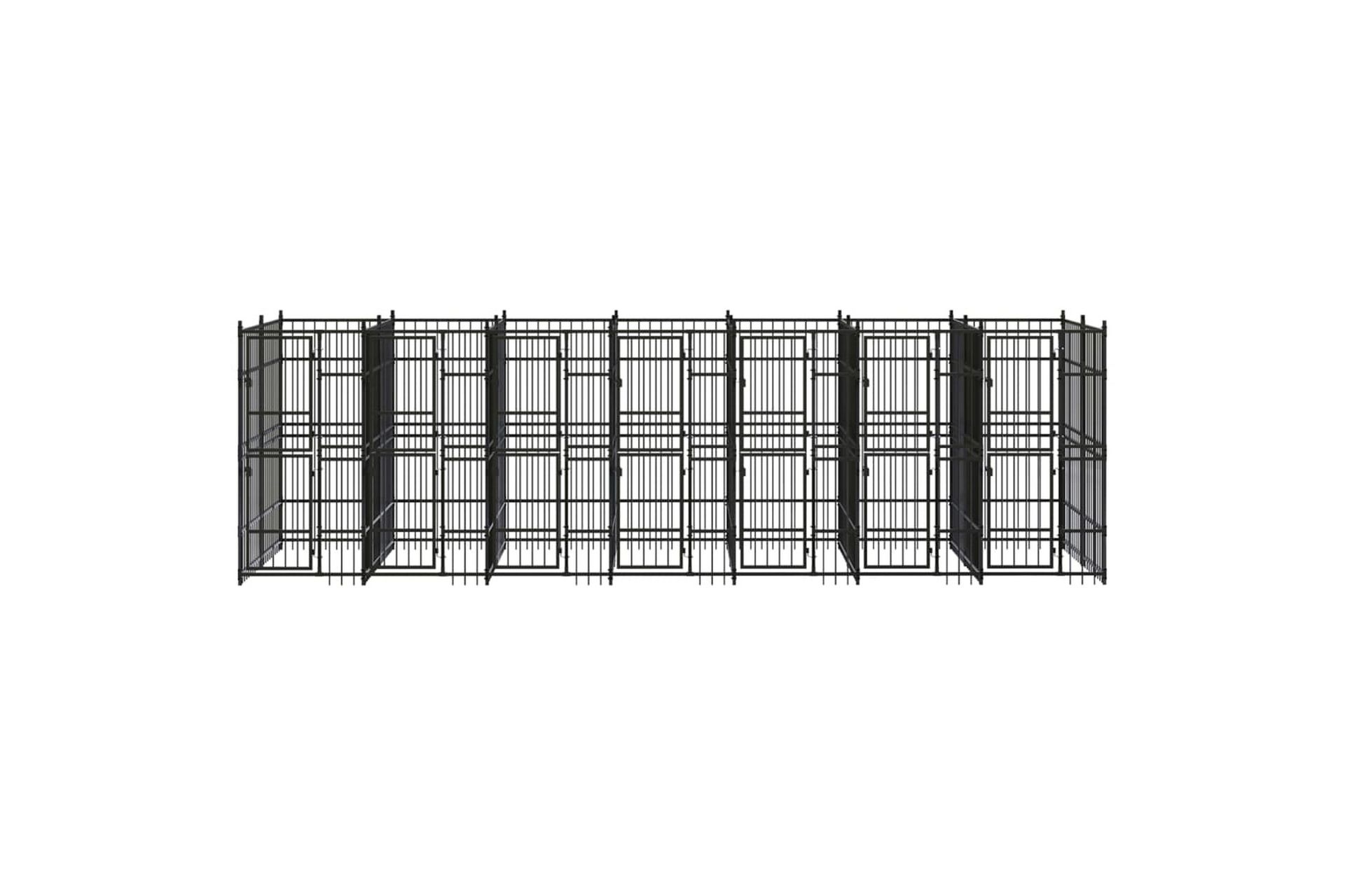 Utendørs hundegård stål 12,9 m² - Svart - Sport & fritid - Til dyrene - For hund - Hundemøbler