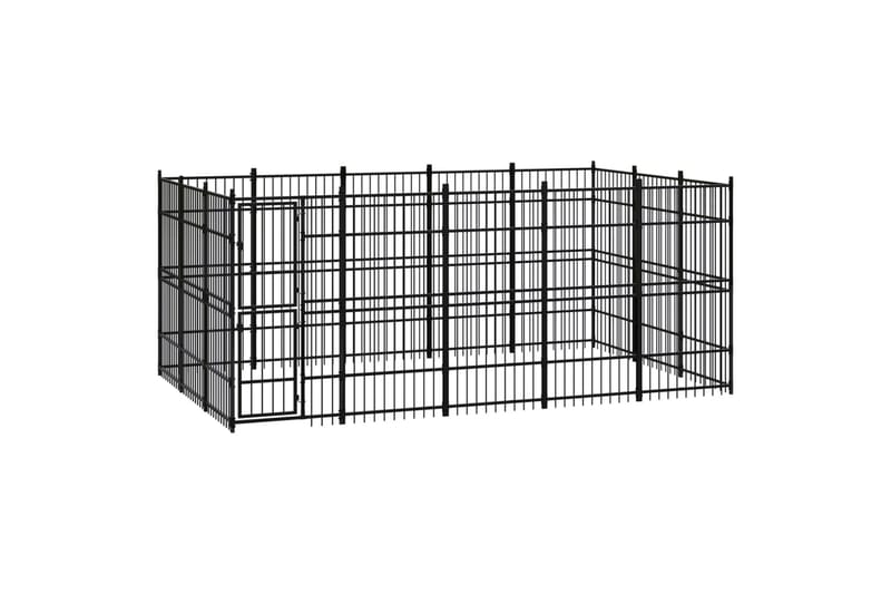 Utendørs hundegård stål 13,82 m² - Svart - Sport & fritid - Til dyrene - For hund - Hundemøbler
