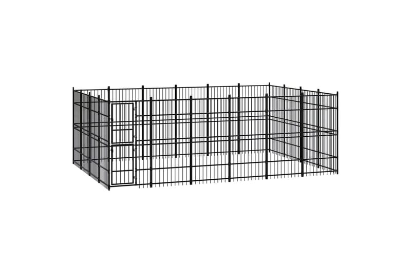 Utendørs hundegård stål 22,12 m² - Svart - Sport & fritid - Til dyrene - For hund - Hundemøbler