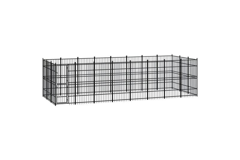 Utendørs hundegård stål 22,12 m² - Svart - Sport & fritid - Til dyrene - For hund - Hundemøbler