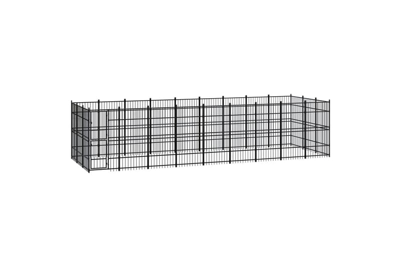 Utendørs hundegård stål 24,88 m² - Svart - Sport & fritid - Til dyrene - For hund - Hundemøbler
