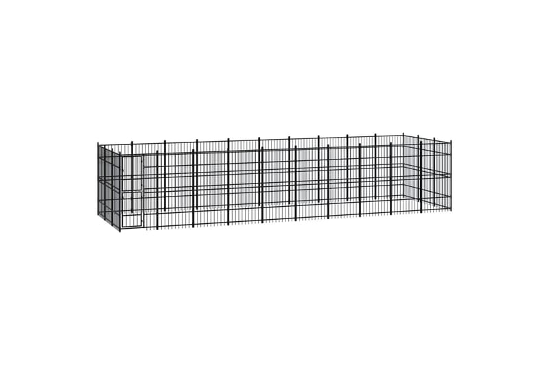 Utendørs hundegård stål 27,65 m² - Svart - Sport & fritid - Til dyrene - For hund - Hundemøbler