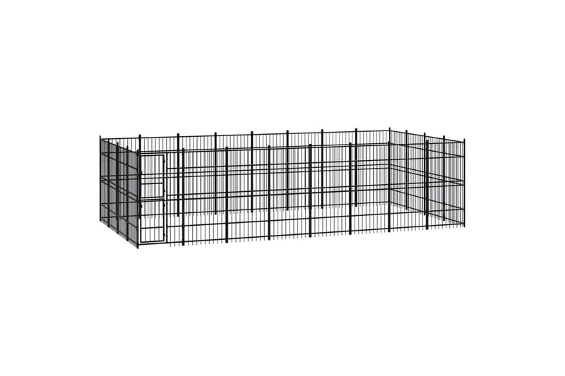 Utendørs hundegård stål 29,49 m² - Svart - Sport & fritid - Til dyrene - For hund - Hundemøbler