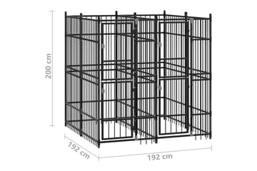 Utendørs hundegård stål 3,69 m² - Svart - Sport & fritid - Til dyrene - For hund - Hundemøbler