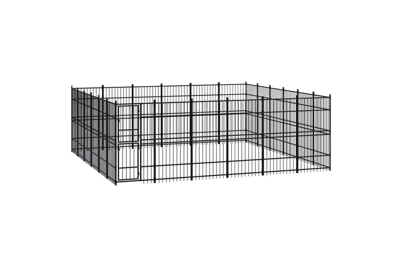 Utendørs hundegård stål 33,18 m² - Svart - Sport & fritid - Til dyrene - For hund - Hundemøbler