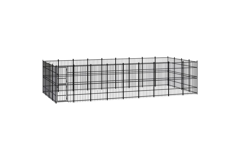 Utendørs hundegård stål 33,18 m² - Svart - Sport & fritid - Til dyrene - For hund - Hundemøbler
