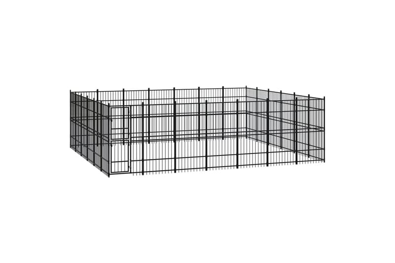 Utendørs hundegård stål 38,71 m² - Svart - Sport & fritid - Til dyrene - For hund - Hundemøbler