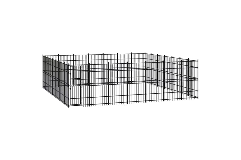 Utendørs hundegård stål 45,16 m² - Svart - Sport & fritid - Til dyrene - For hund - Hundemøbler