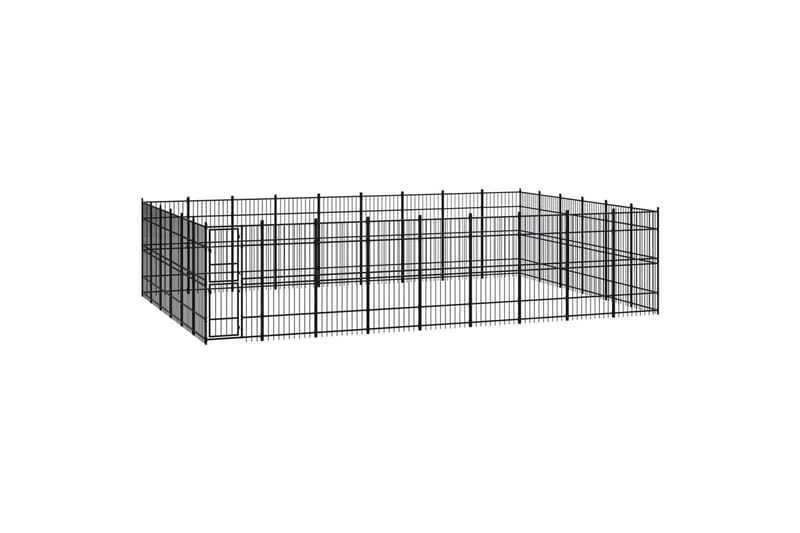 Utendørs hundegård stål 49,77 m² - Svart - Sport & fritid - Til dyrene - For hund - Hundemøbler